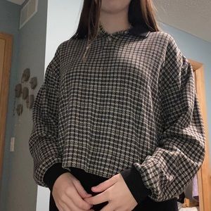 Houndstooth long sleeve top